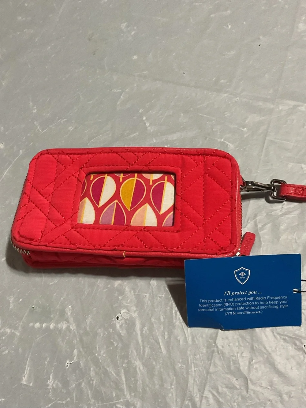 Vera Bradley Quilted Red Zip Wallet - Picture 2 of 7